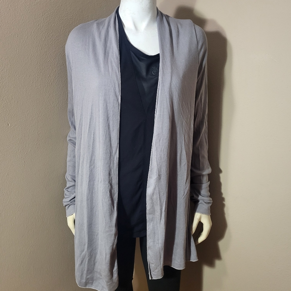 Pj Harlow Amelia Gray Supima Cotton Cargian Sweater Sz S